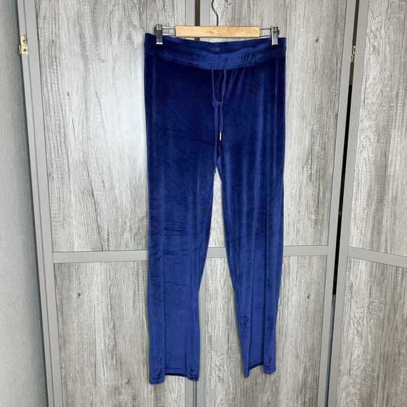 Juicy Couture Big Bling Medium Track Sweat Pants Velour Y2K Blue Color - Picture 3 of 6